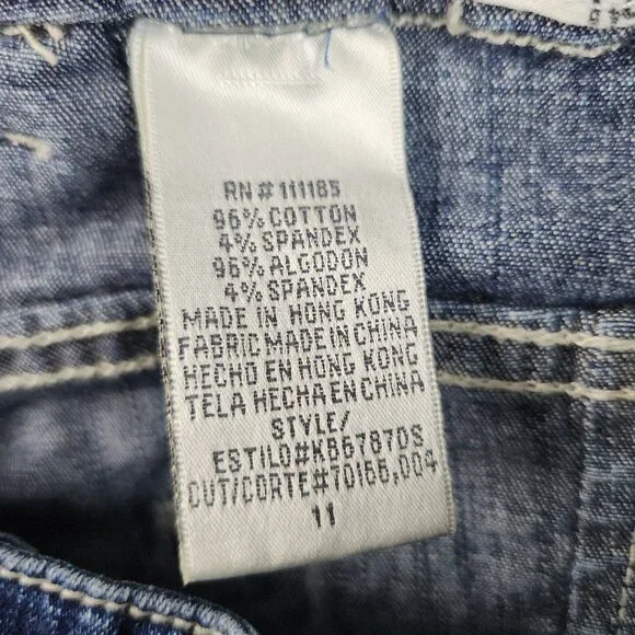 Baby Phat Jeans Junior 11 Bootcut High Rise Stretch Logo Cat Y2K Center Sea - Picture 3 of 11